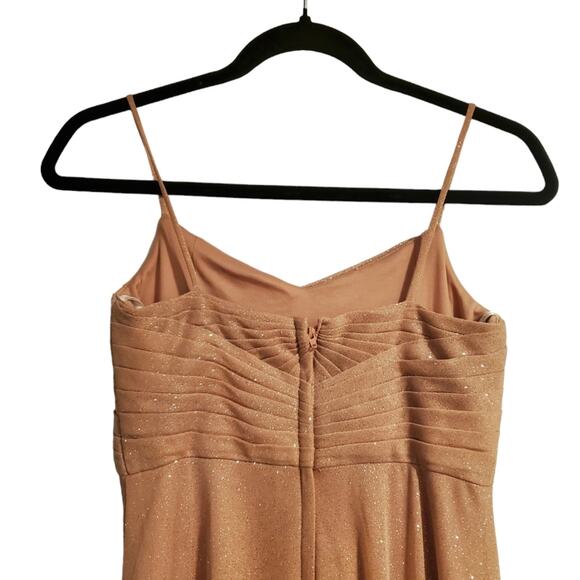 Christina Wu Bridesmaid Maxi Sparkling Pink Rose Dress Sz 10 - Picture 4 of 8